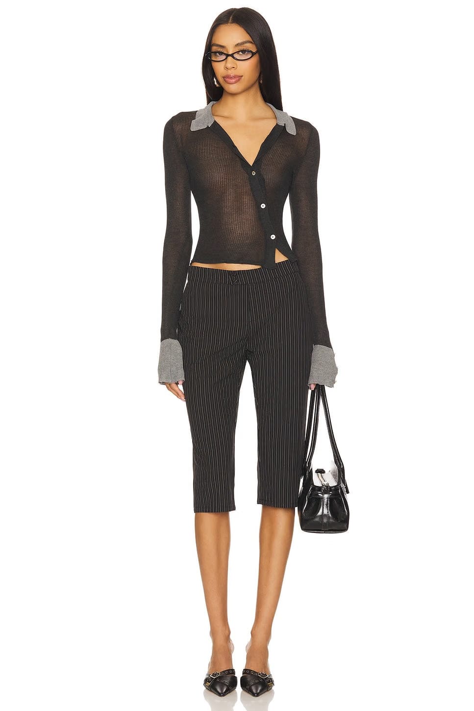superdown Tina Capri in Black Stripe