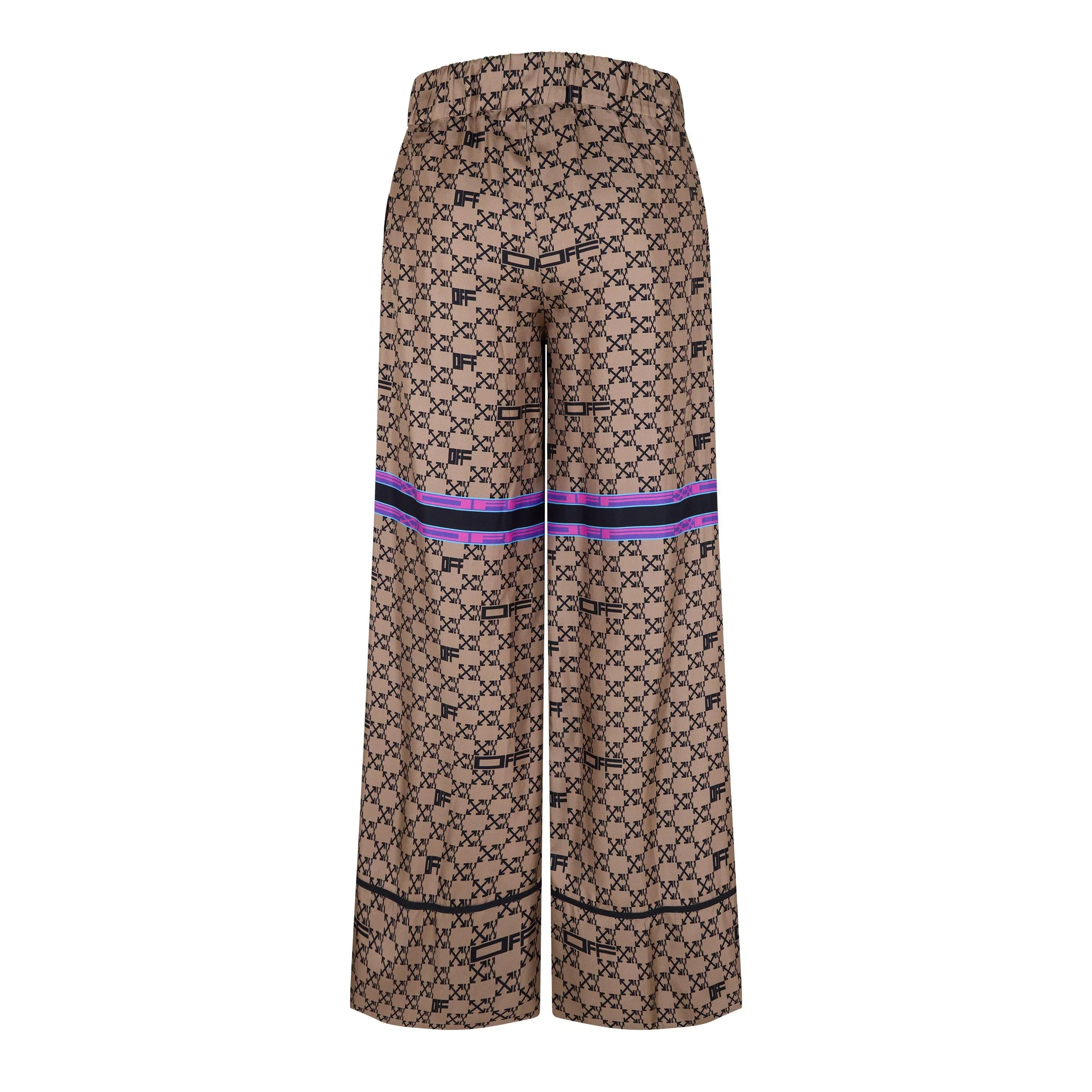 Monogram Silk Wide Leg Pyjama Trousers