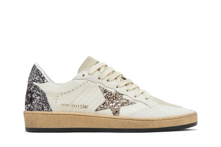 Golden Goose Wmns Ball Star 'White Beige Silver Glitter'