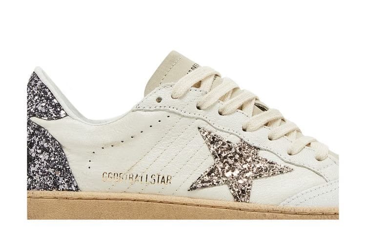 Golden Goose Wmns Ball Star 'White Beige Silver Glitter'