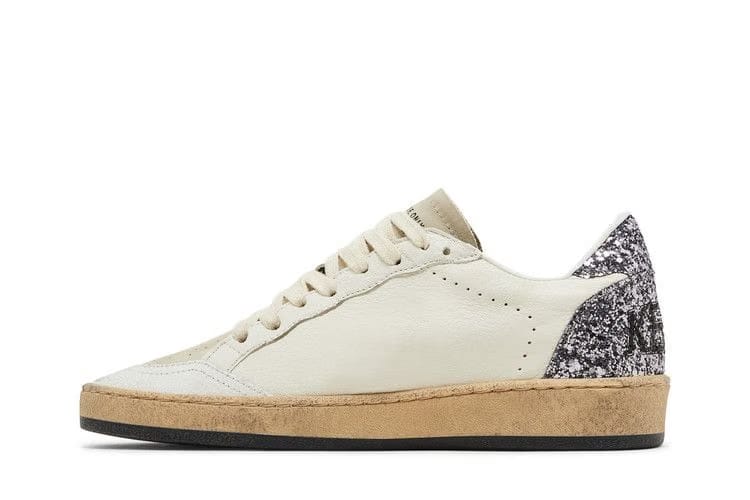 Golden Goose Wmns Ball Star 'White Beige Silver Glitter'