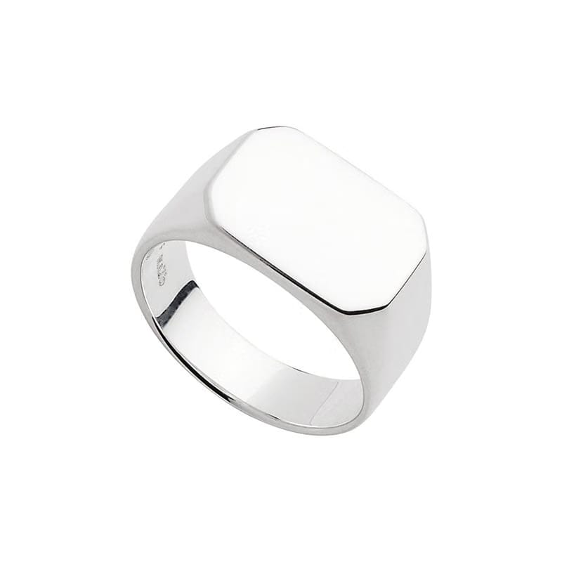Alan Koch x Como Atelier Moto Silver Rectangular Signet Ring
