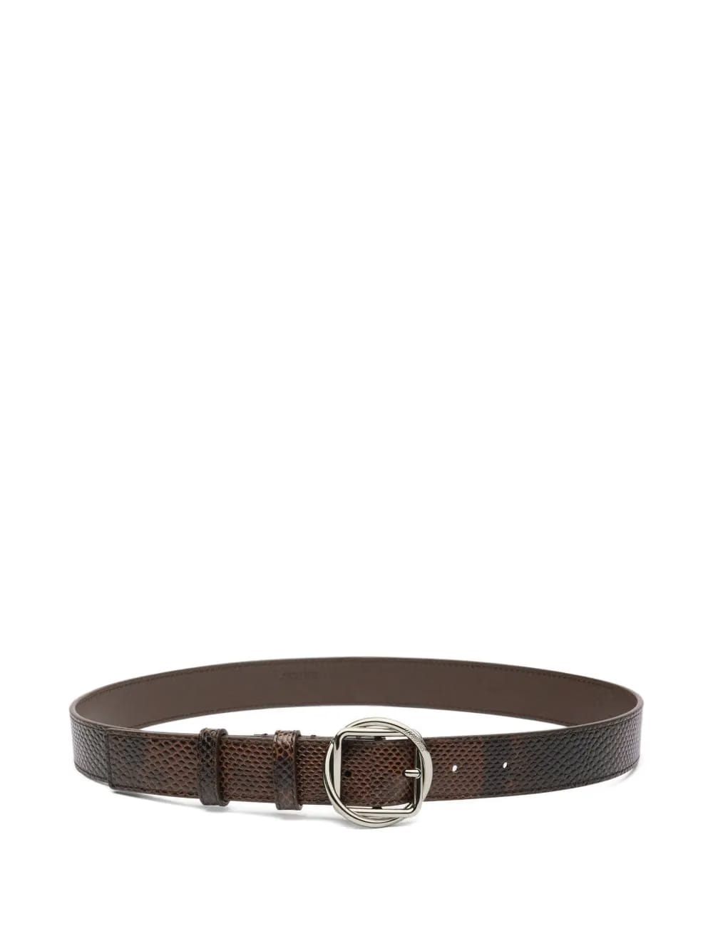 snakeskin-print buckle belt