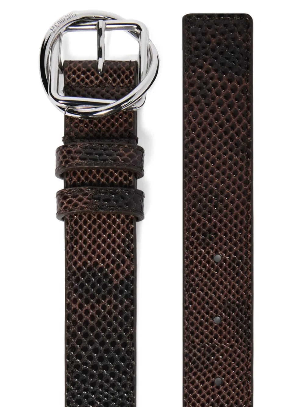 snakeskin-print buckle belt