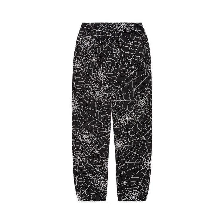 SP5DER Embroidered Aop Sweatpant Black