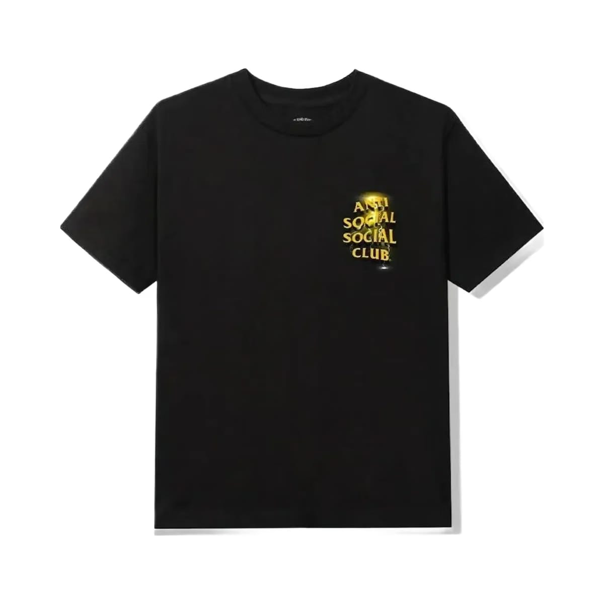 Assc Anti Social Social Club Yellow Lightning Twister Logo Twista Black T-Shirt