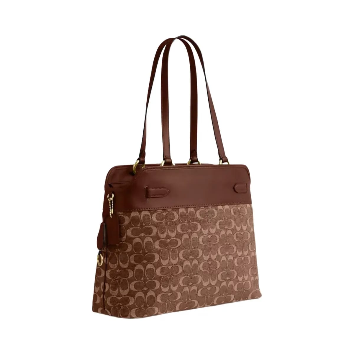 Coach Easton Tote Bag In Signature Chenille in Gold Light Khaki Vintage Brown