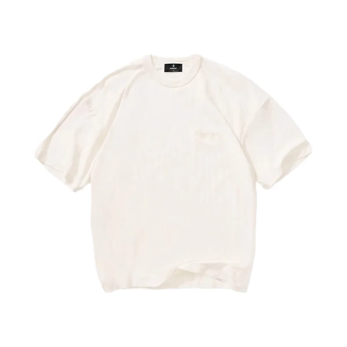 Represent Slub Script T-Shirt Aged White