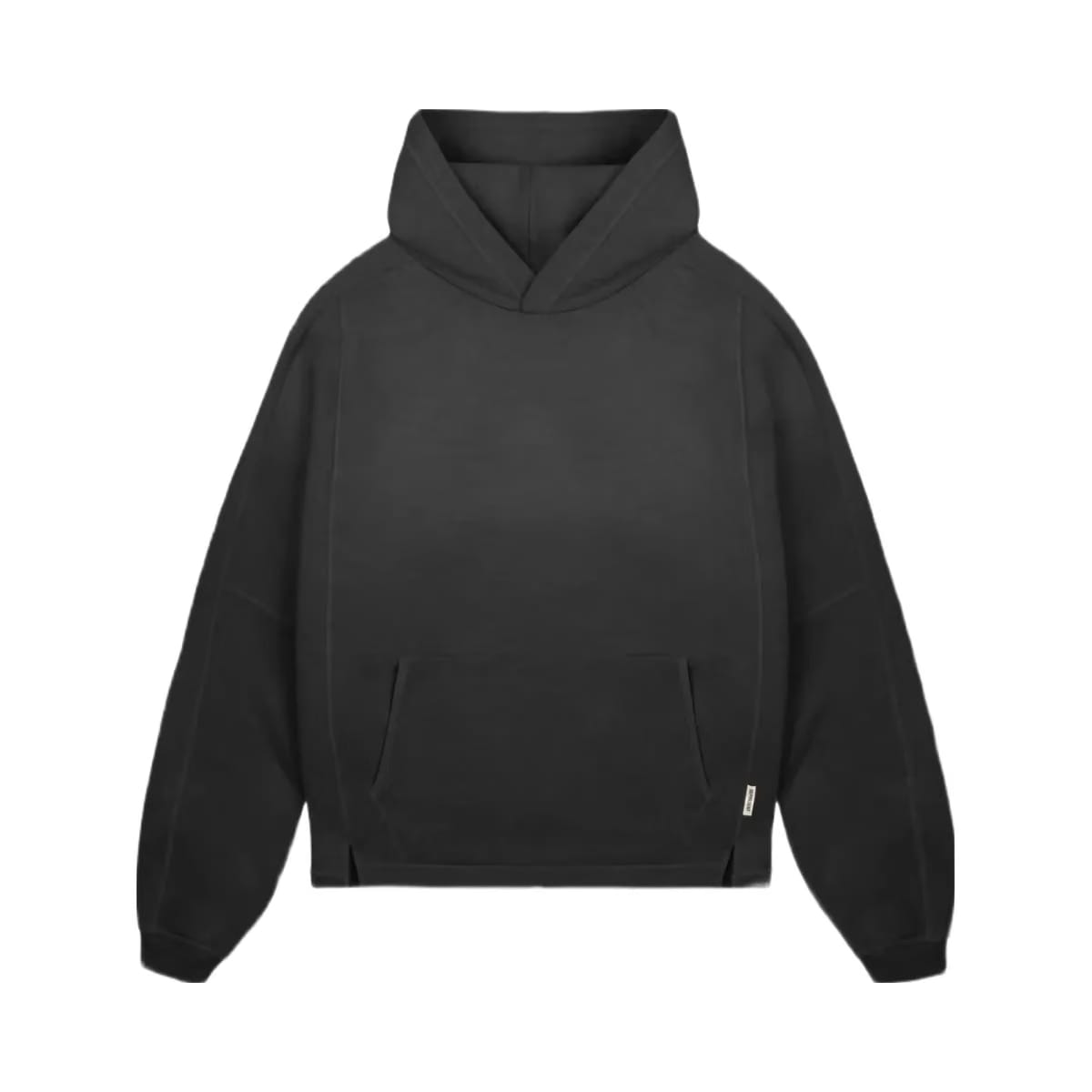 Represent Stepped Hem Hoodie Stained Black