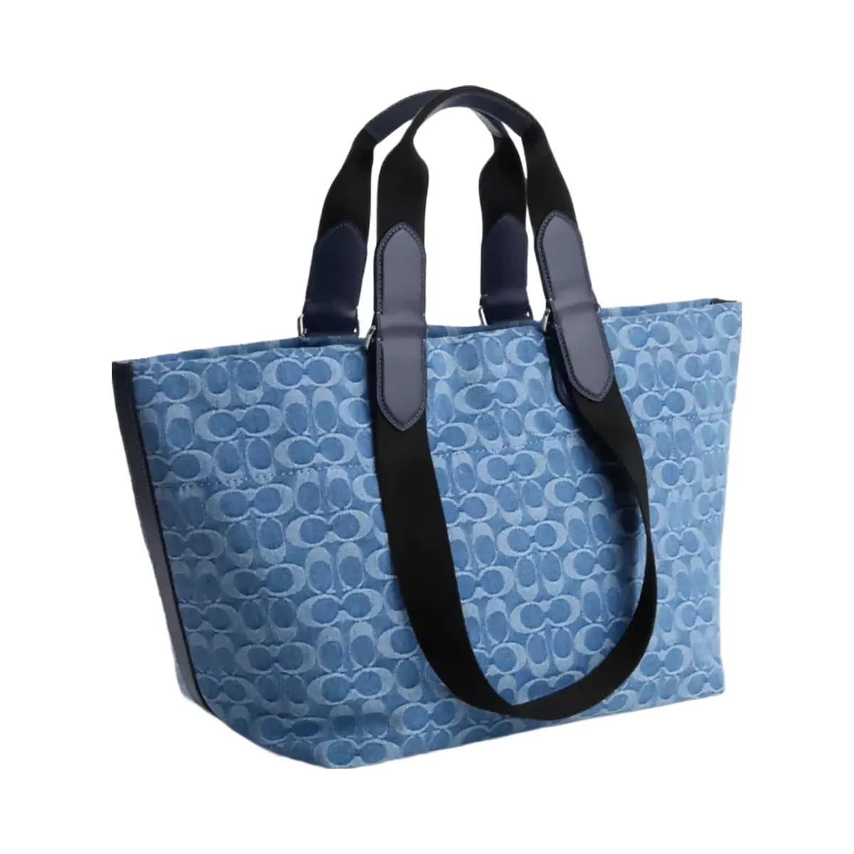 Coach Small Tour Tote Bag In Signature Denim in Silver Denim