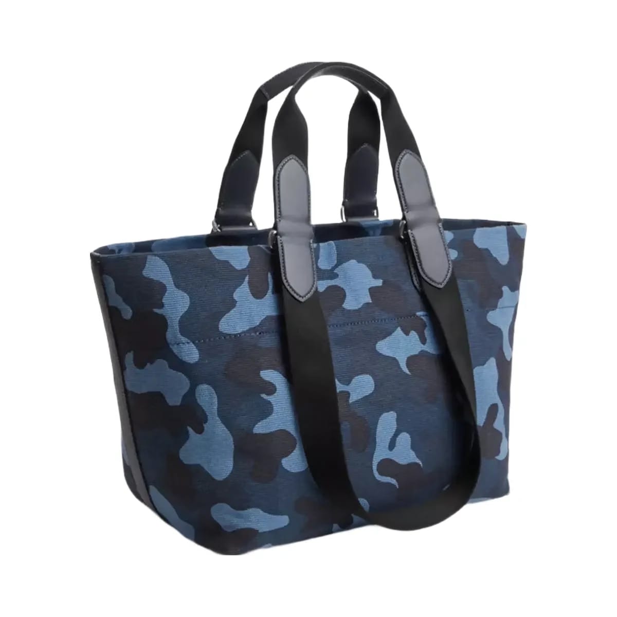 Coach Small Tour Tote Bag With Camo Print in Silver Blue Multi