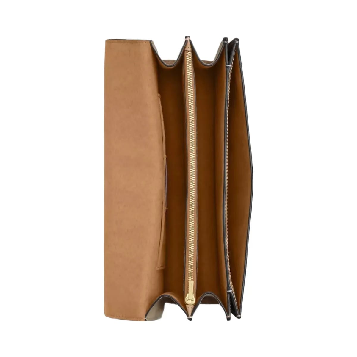 Coach Klare Envelope Crossbody Bag In Blocked Signature Canvas in Gold Walnut Tan