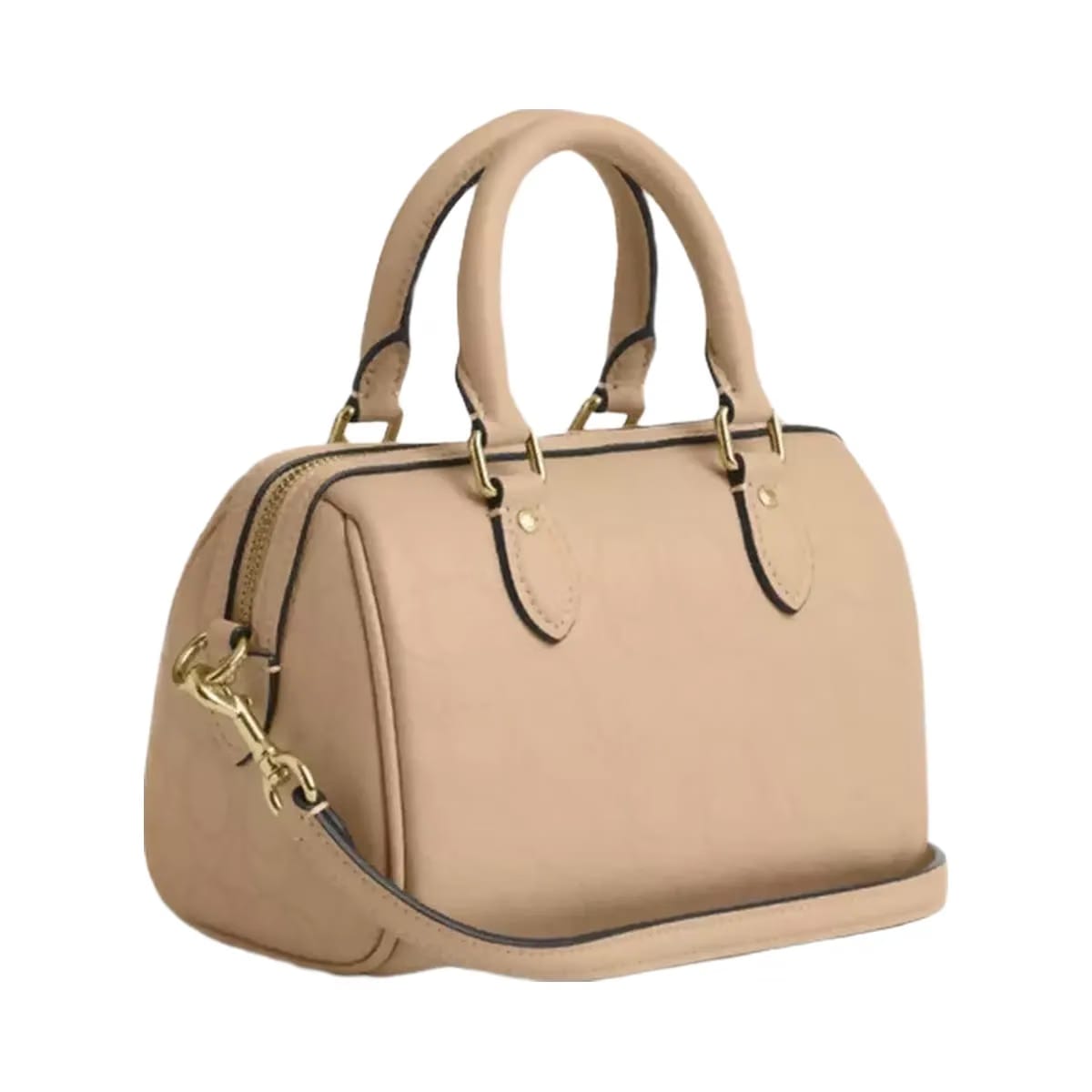Coach Mini Rowan Crossbody Bag In Signature Leather in Gold Oat