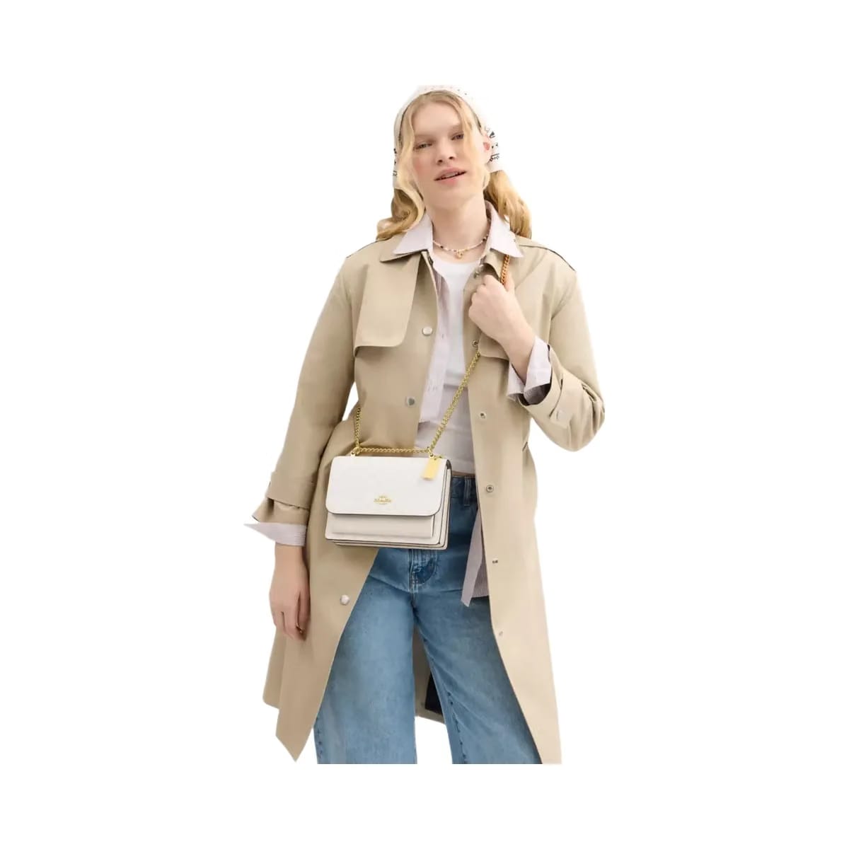 Coach Klare Crossbody Bag In Signature Canvas Signature Canvas-Gold-White-Chalk