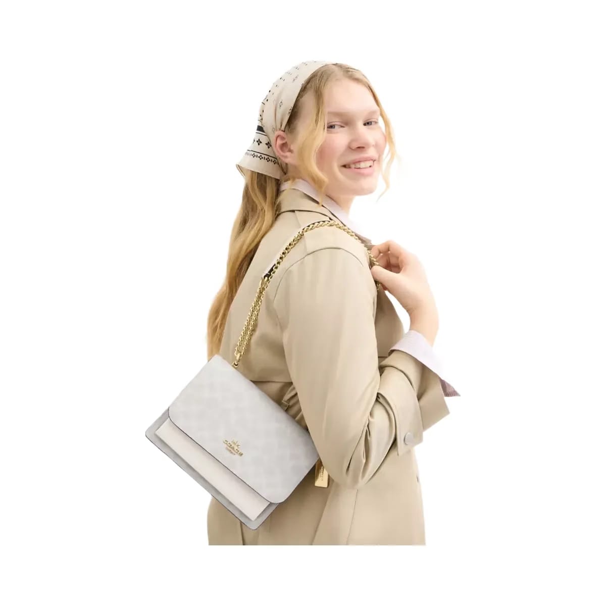 Coach Klare Crossbody Bag In Signature Canvas Signature Canvas-Gold-White-Chalk