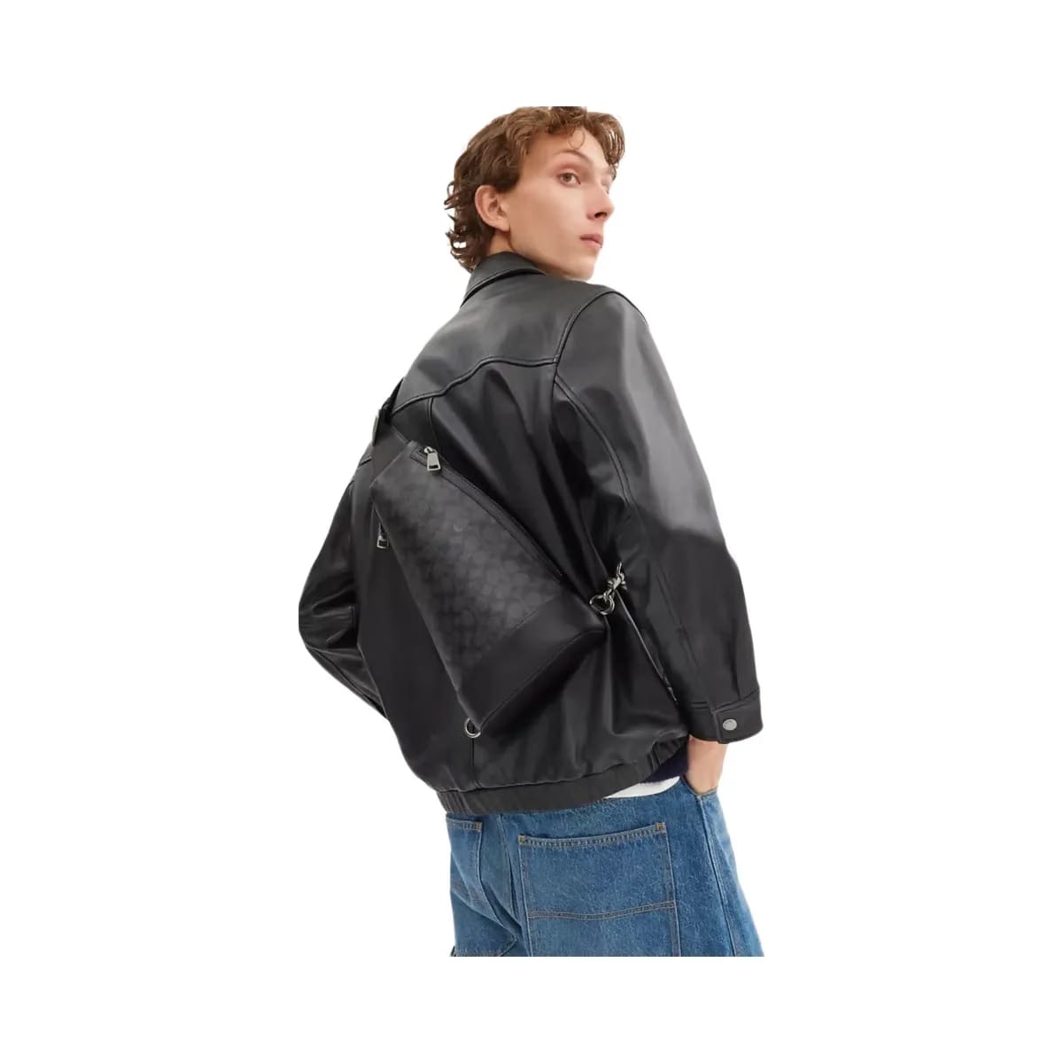Coach Dominic Sling Pack In Signature Canvas in Gunmetal Charcoal Black