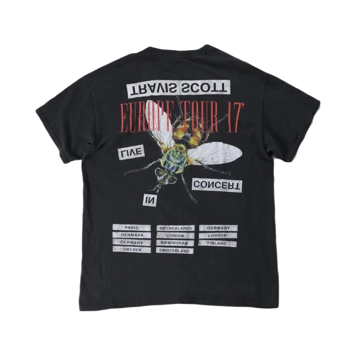 Cactus Jack Travis Scott Europe Tour 2017 Concert T-Shirt