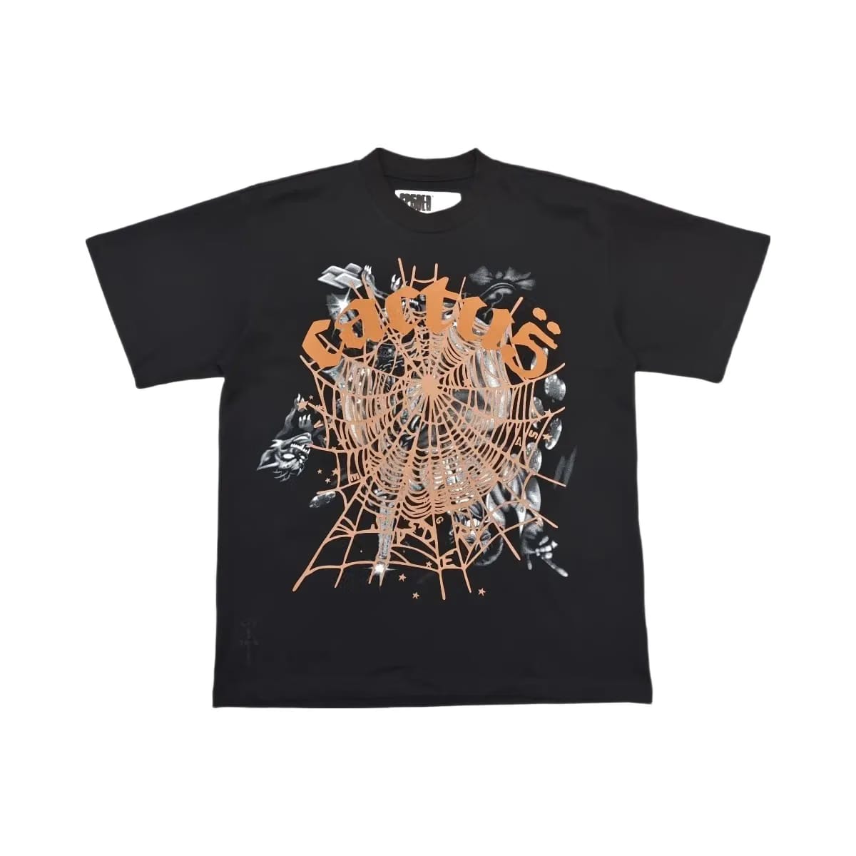 SP5DER X Travis Scott Cactus Jack Airbrush T Shirt Black