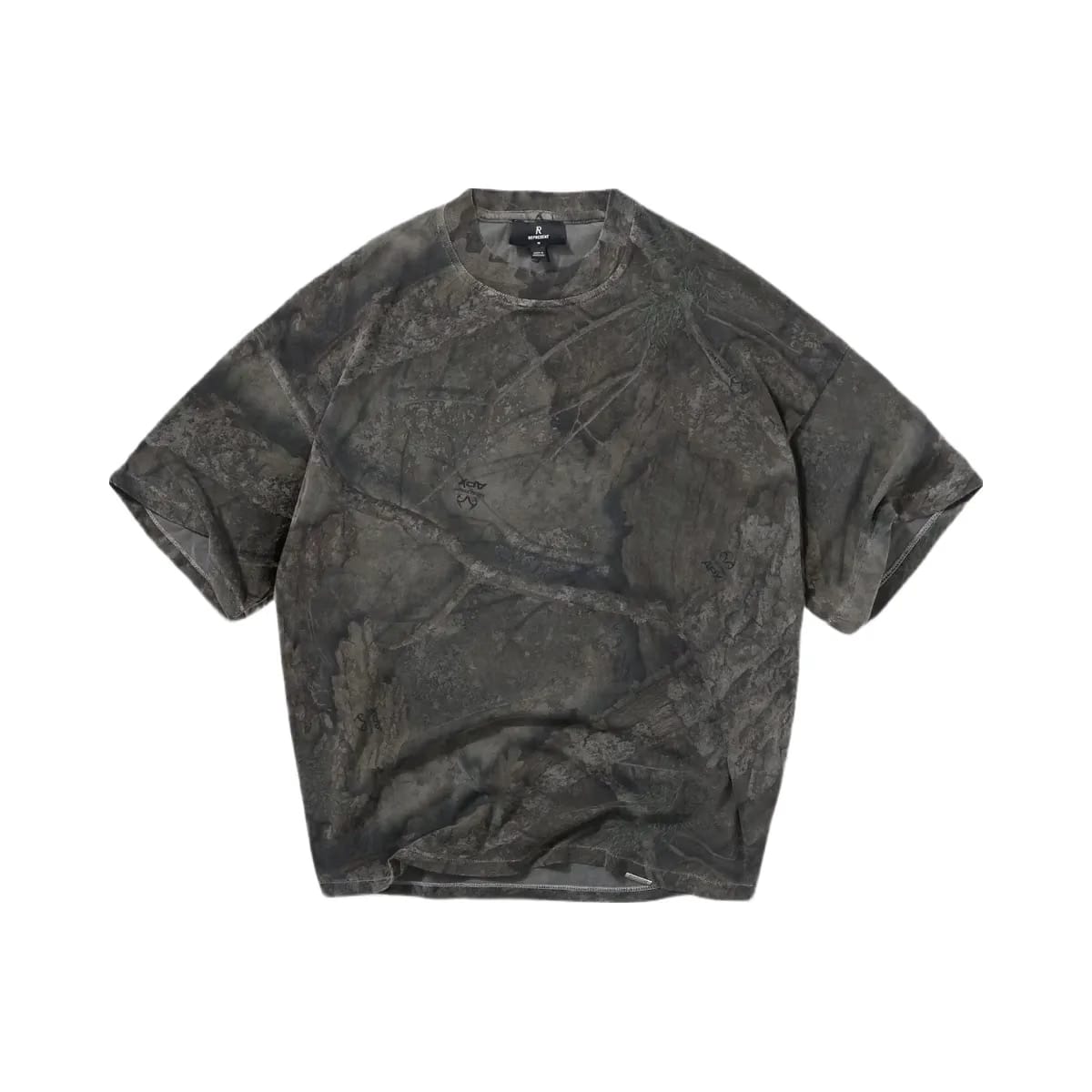Represent Initial Overdye Realtree Oversized T-Shirt Overdyed Black