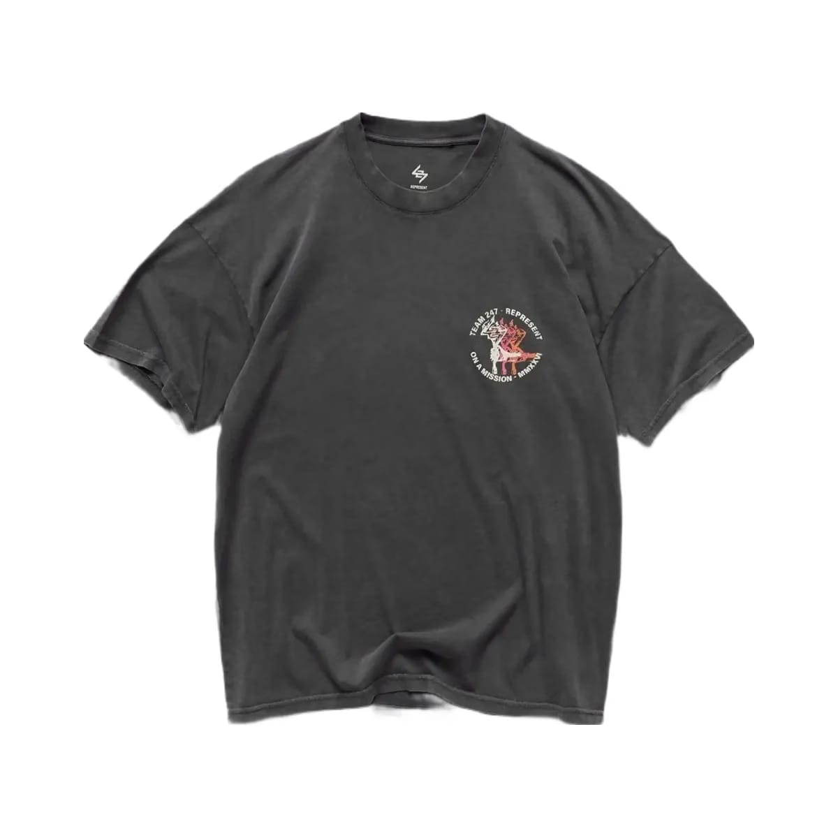 Represent 247 Torch Boxy T-Shirt Washed Black
