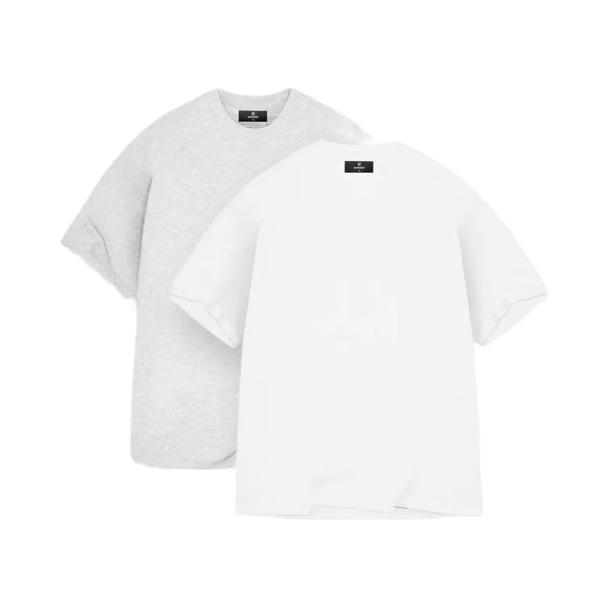 Represent 2 X Initial Oversized T Shirt Flat White Ice Grey Marl