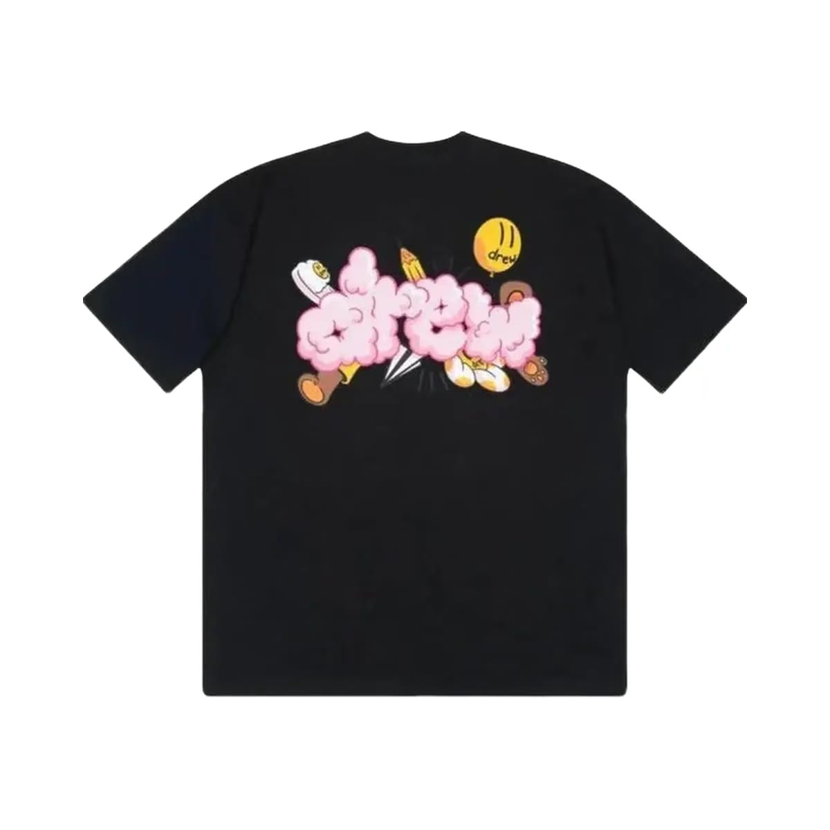 Drew House Doodle Joy Black T-Shirt Pink