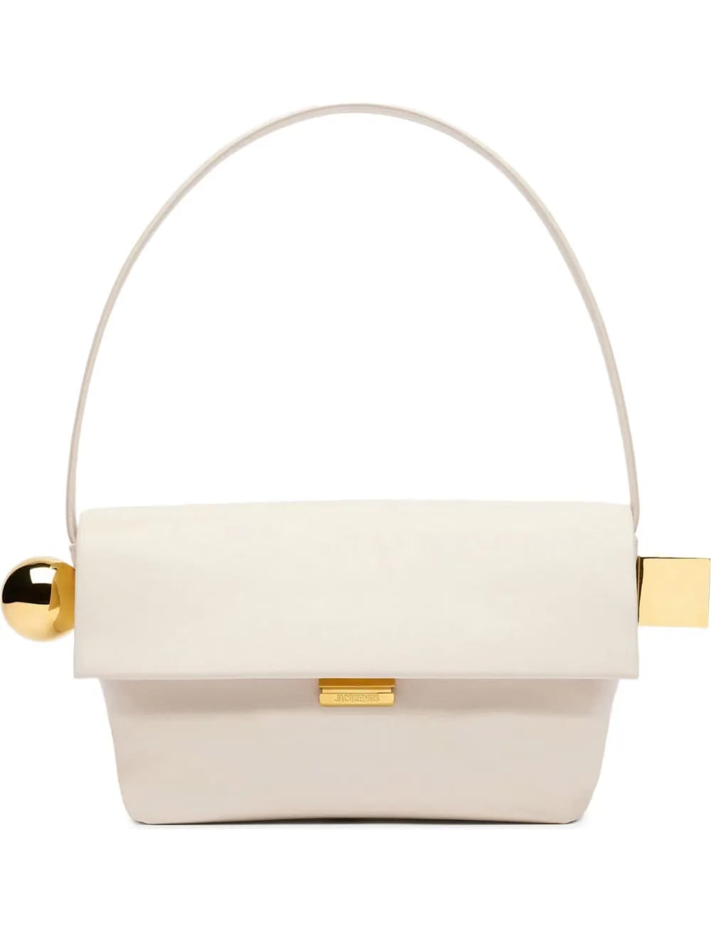 metallic-clasp leather shoulder bag