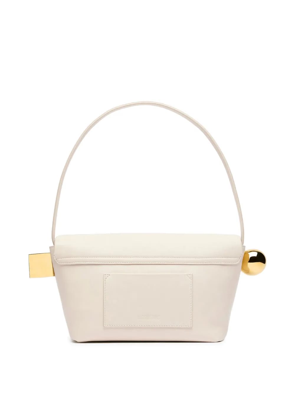 metallic-clasp leather shoulder bag