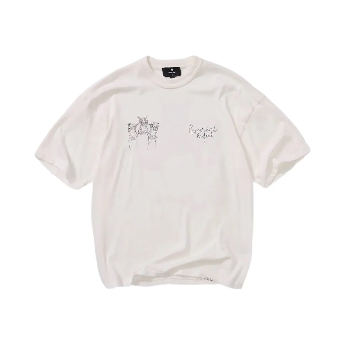 Represent Hand Drawn Thoroughbred T-Shirt Flat White