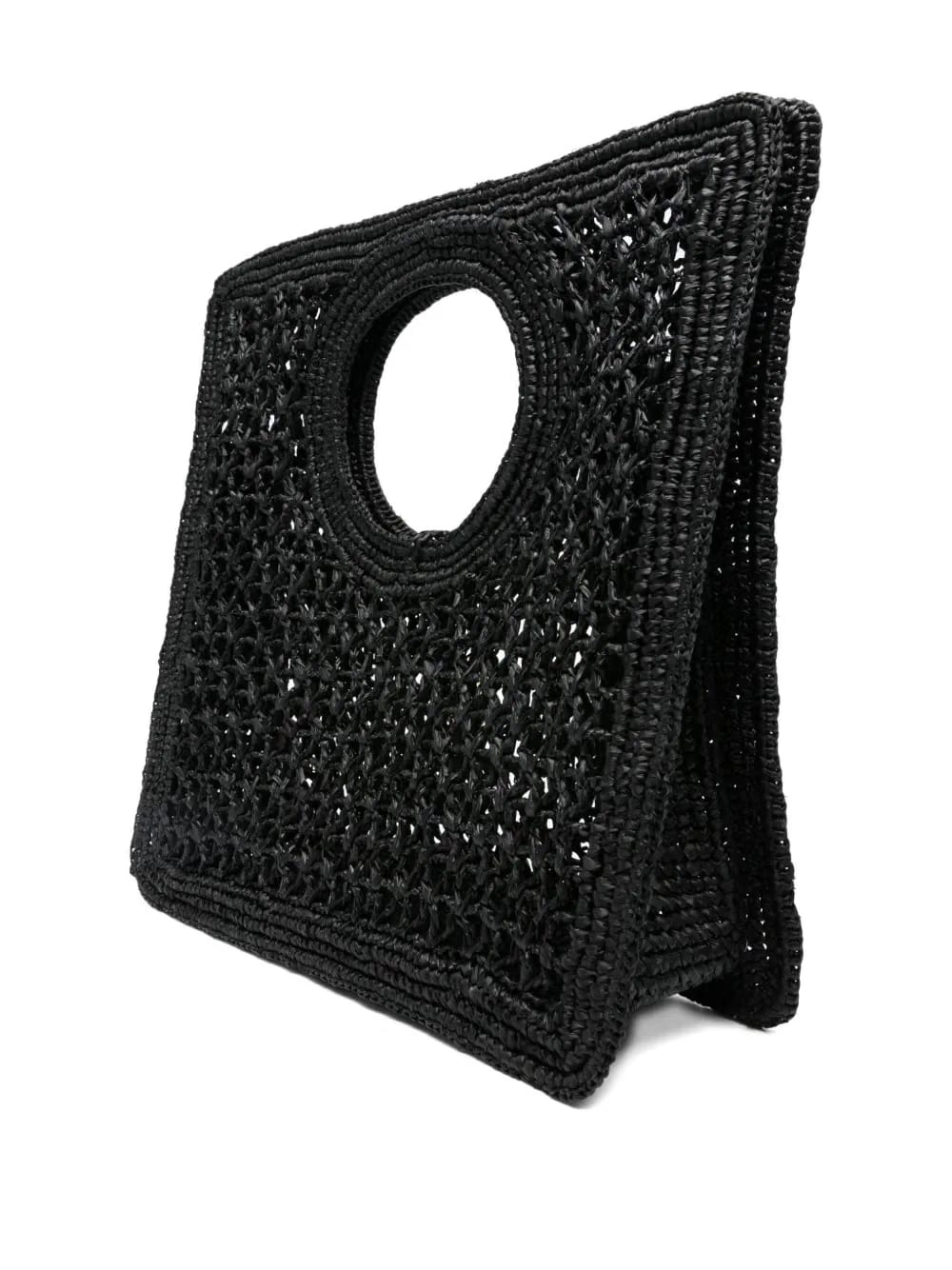 circular-handle raffia tote bag