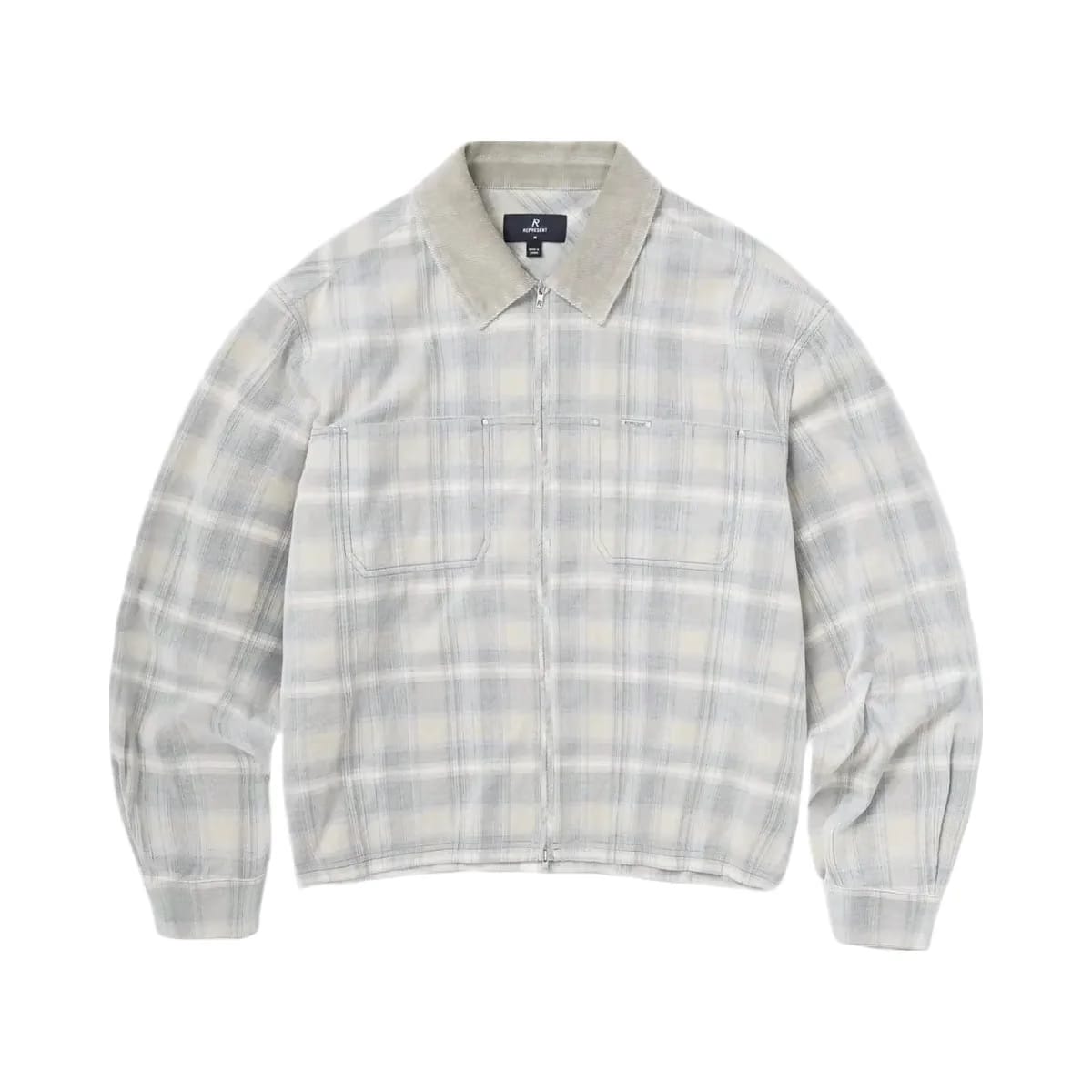 Represent Cord Zip Flannel Shirt Mineral