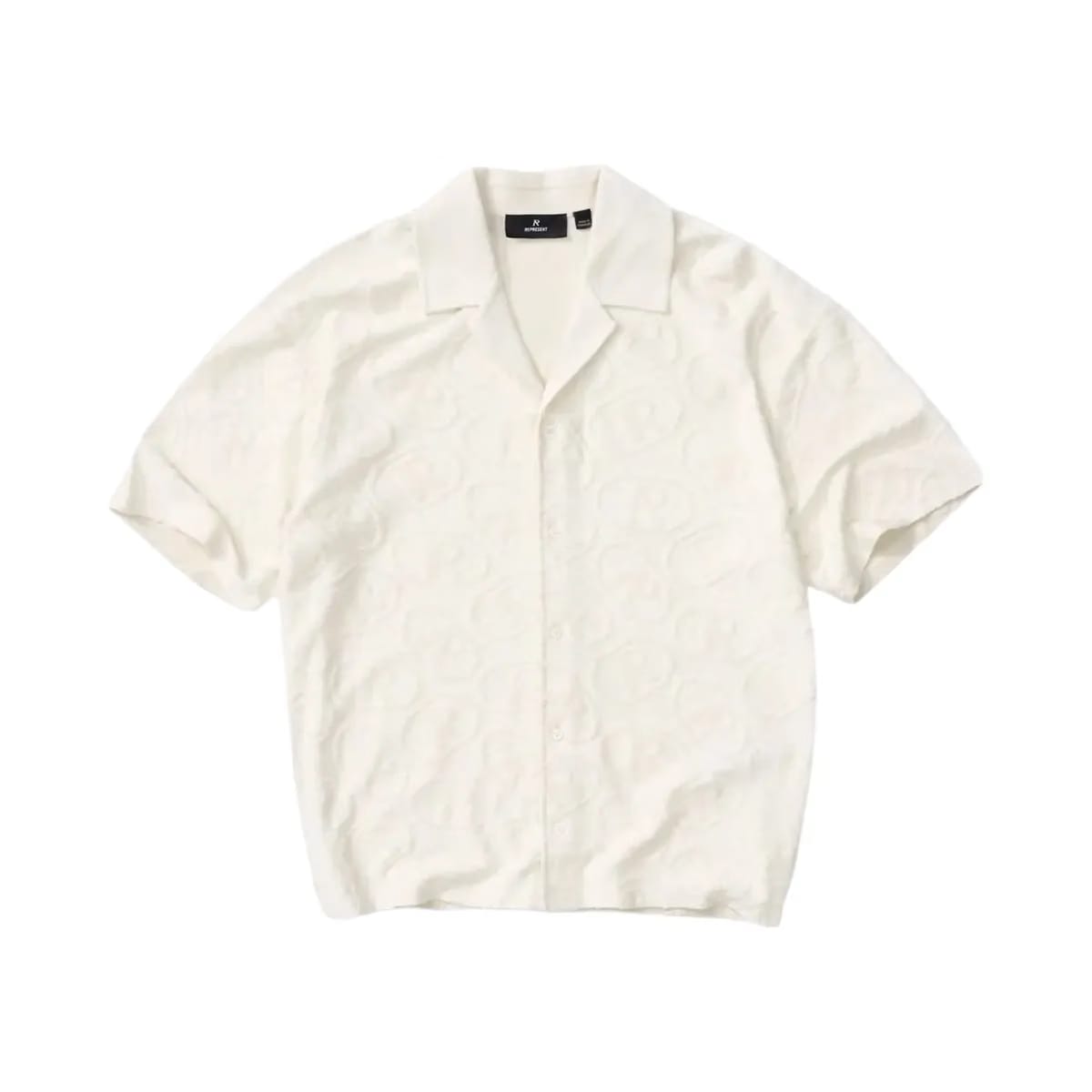 Represent All Over Print Towel Shirt Aged White