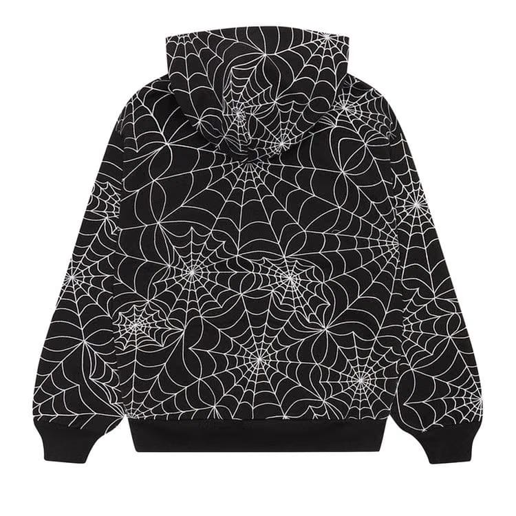 Sp5Der Embroidered AOP Hoodie Black