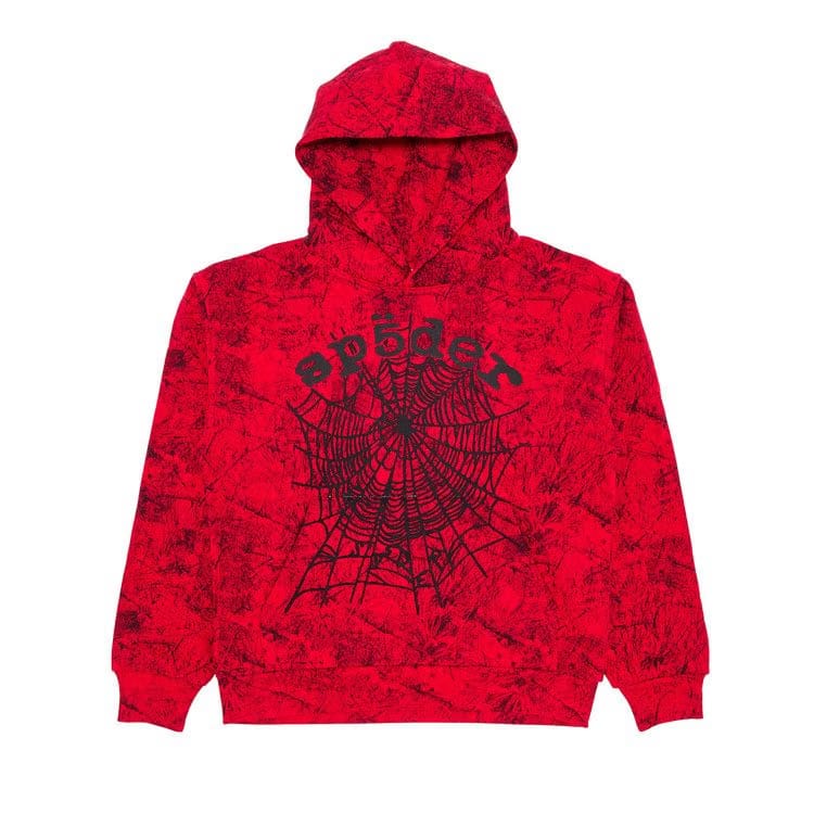 SP5DER Og Tree Camo Hoodie Red