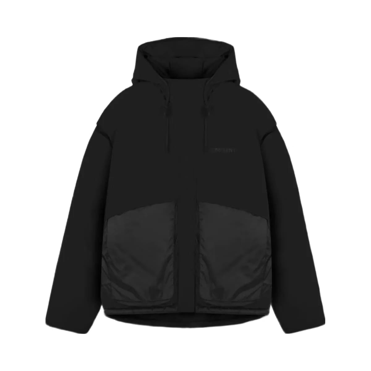 Represent Layered Hooded Puffer Jet Black