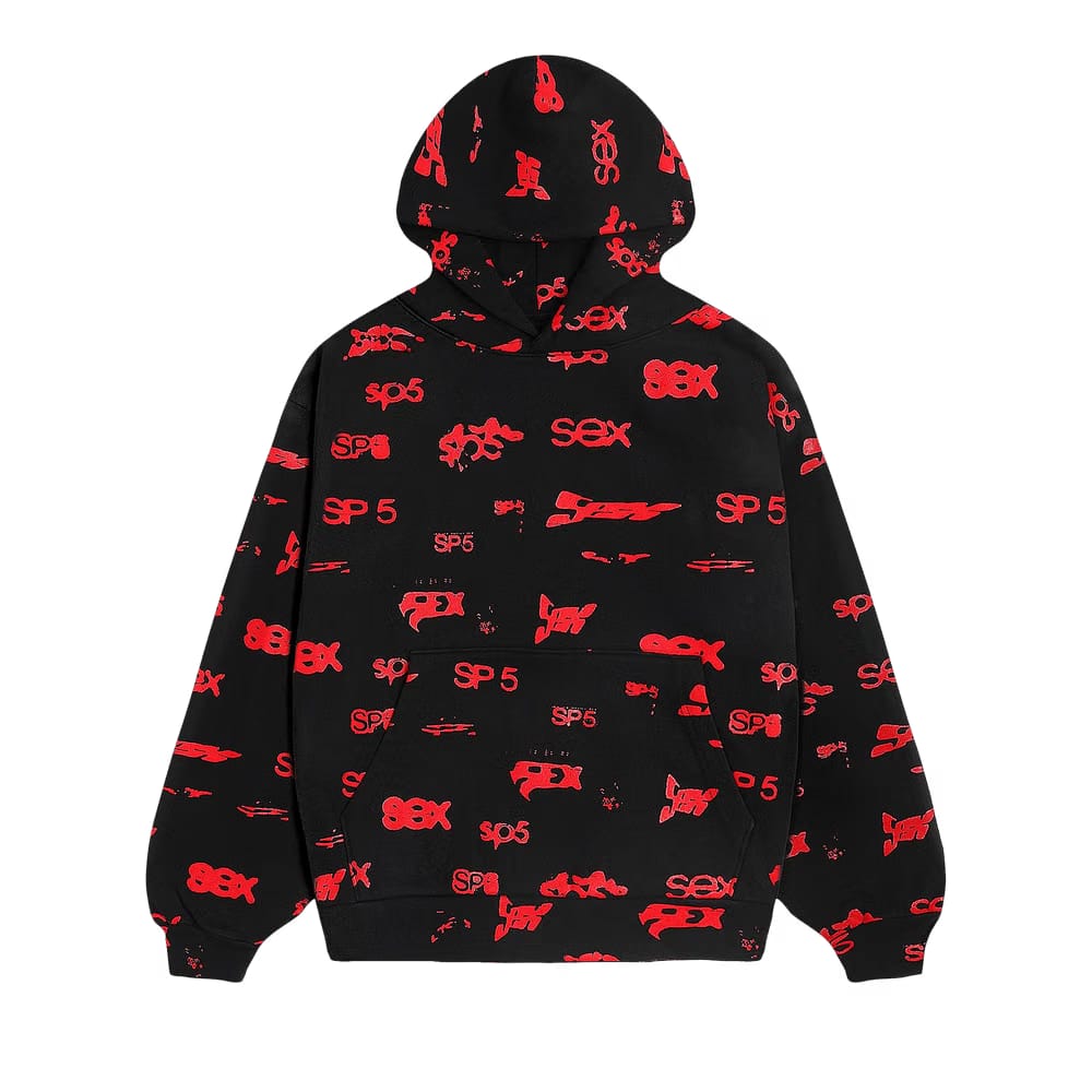 SP5DER Sex Aop Hoodie Black