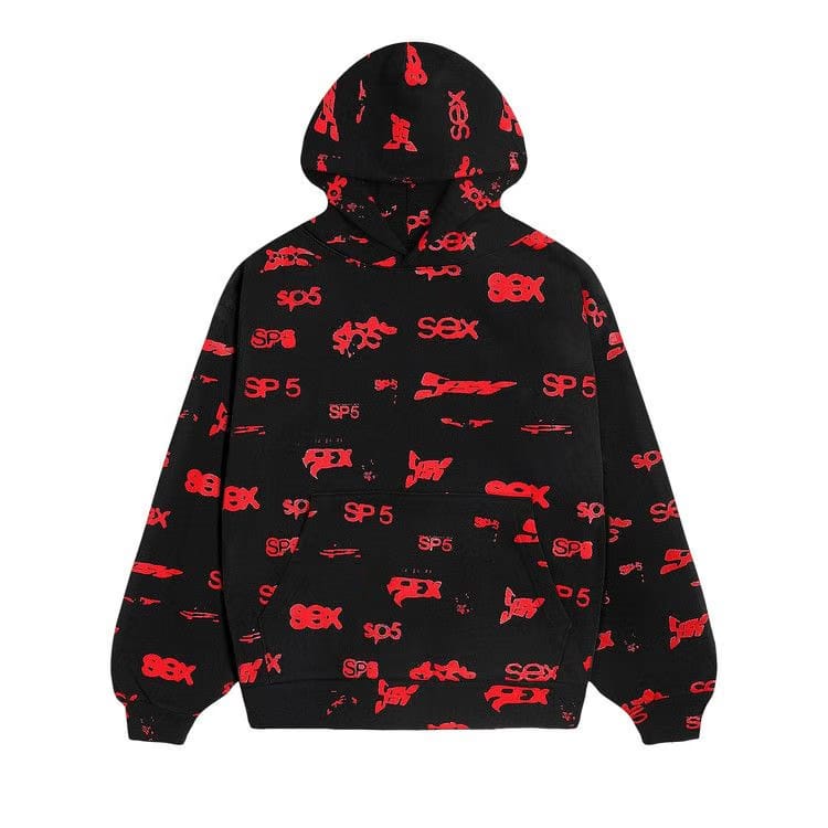 SP5DER Sex Aop Hoodie Black