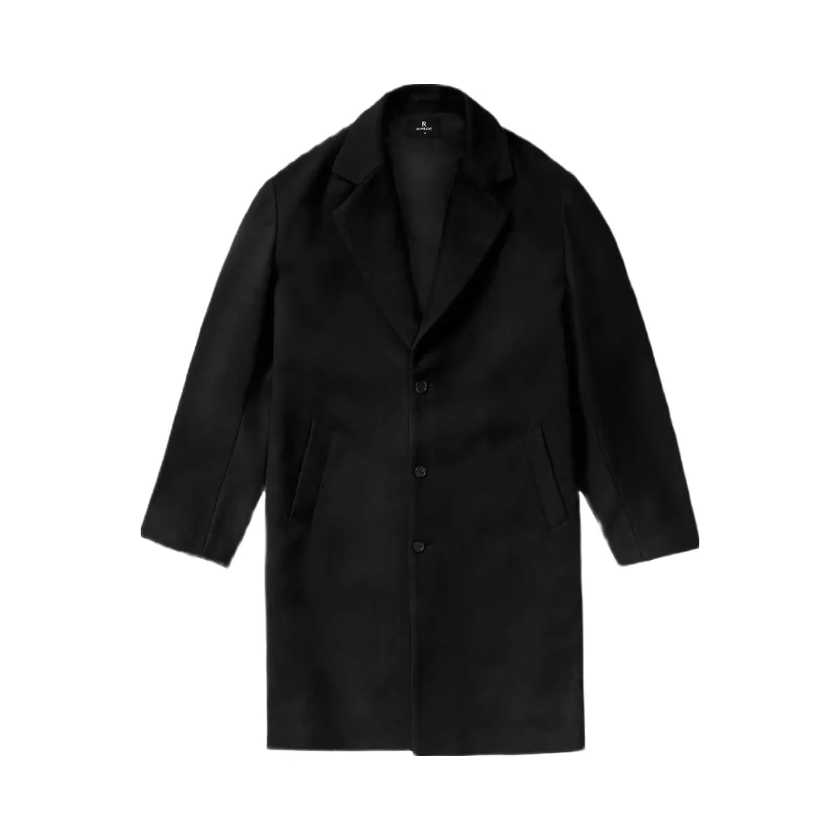 Represent Relaxed Overcoat Jet Black