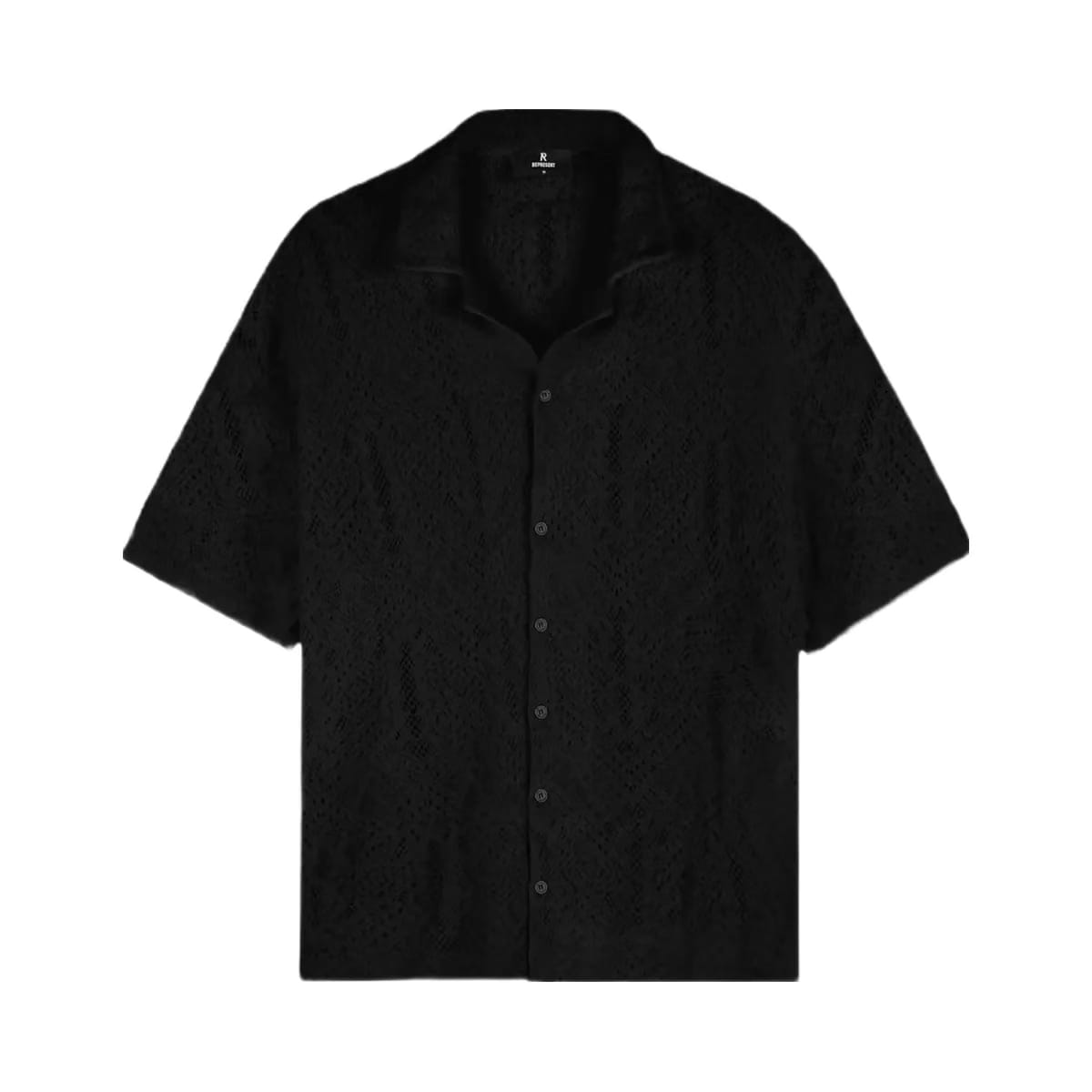 Represent All Over Crochet Shirt Jet Black