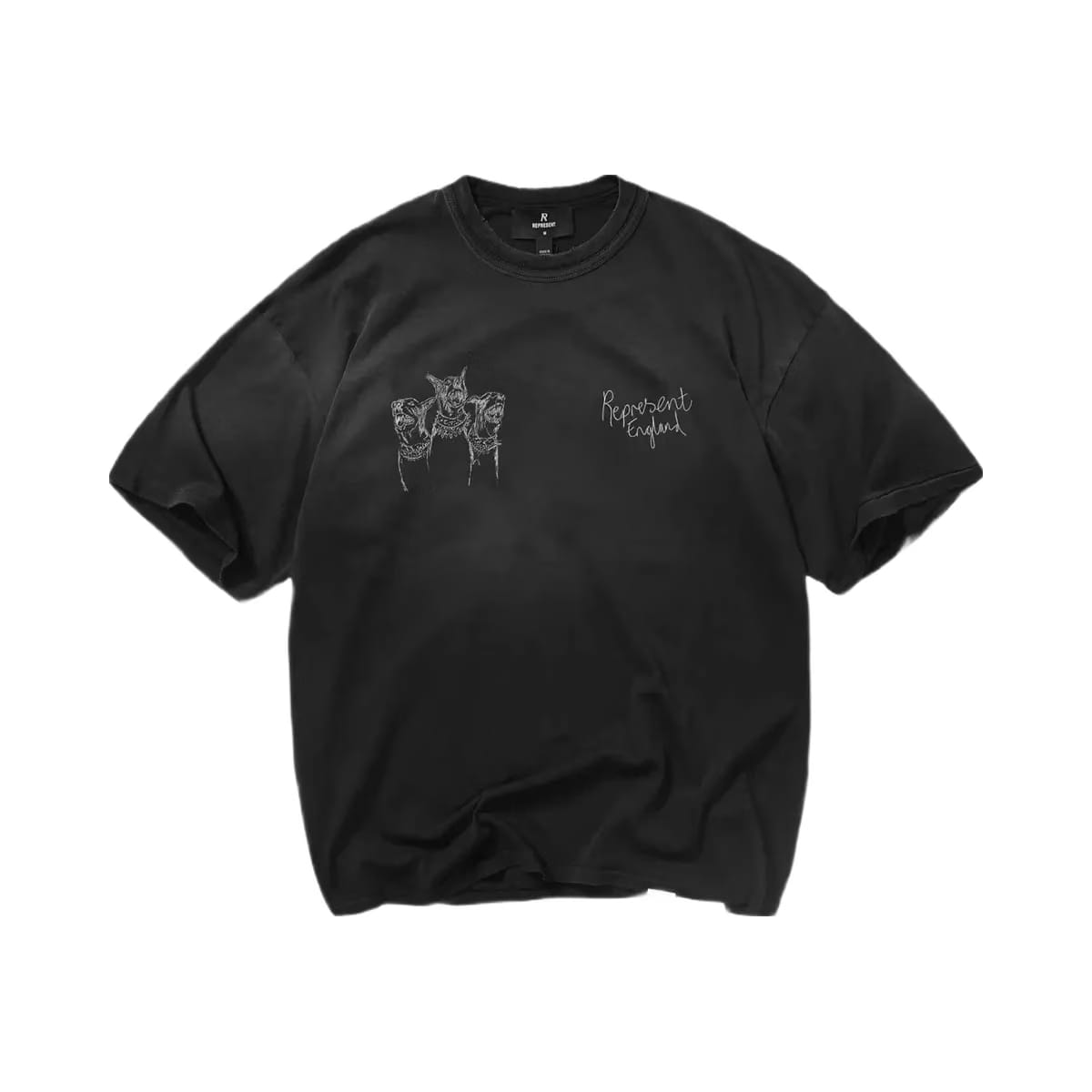 Represent Hand Drawn Thoroughbred T-Shirt Aged Black