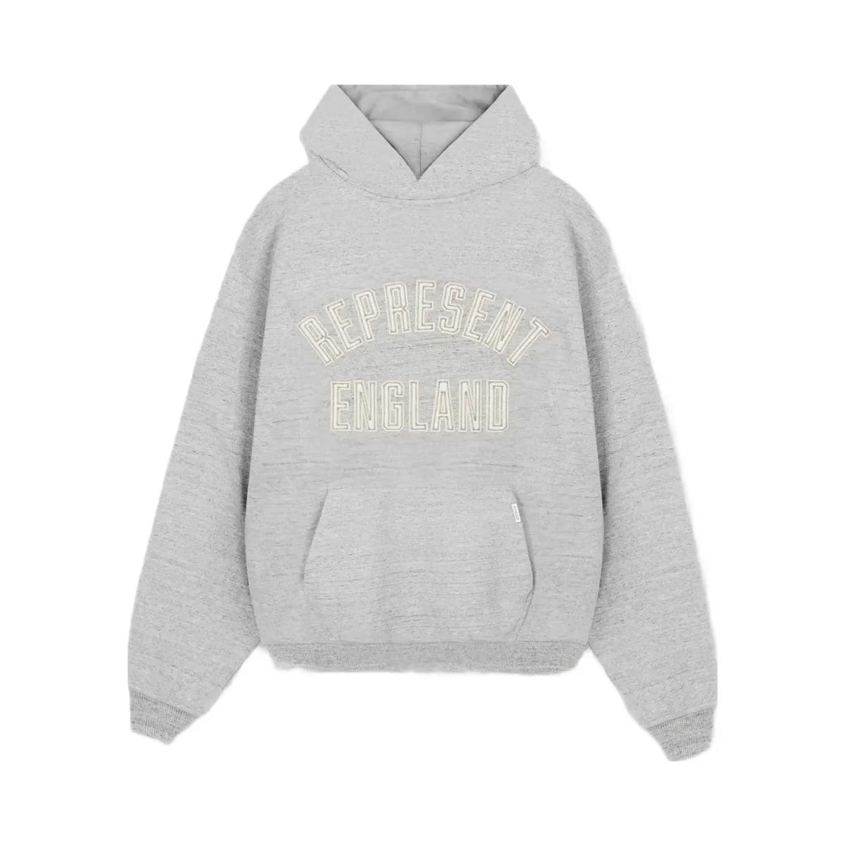 Represent England Applique Hoodie Grey Marl