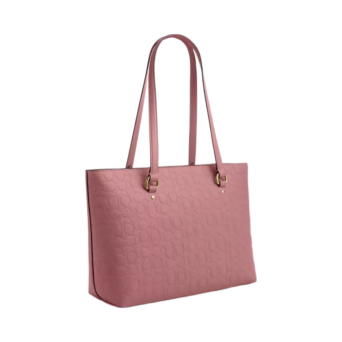 Coach Station Tote Bag In Signature Leather in Gold Peony