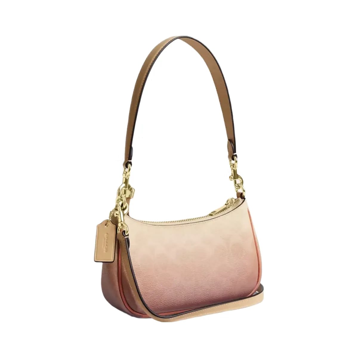 Coach Teri Mini Crossbody Bag In Ombre Signature Canvas in Gold Sunset