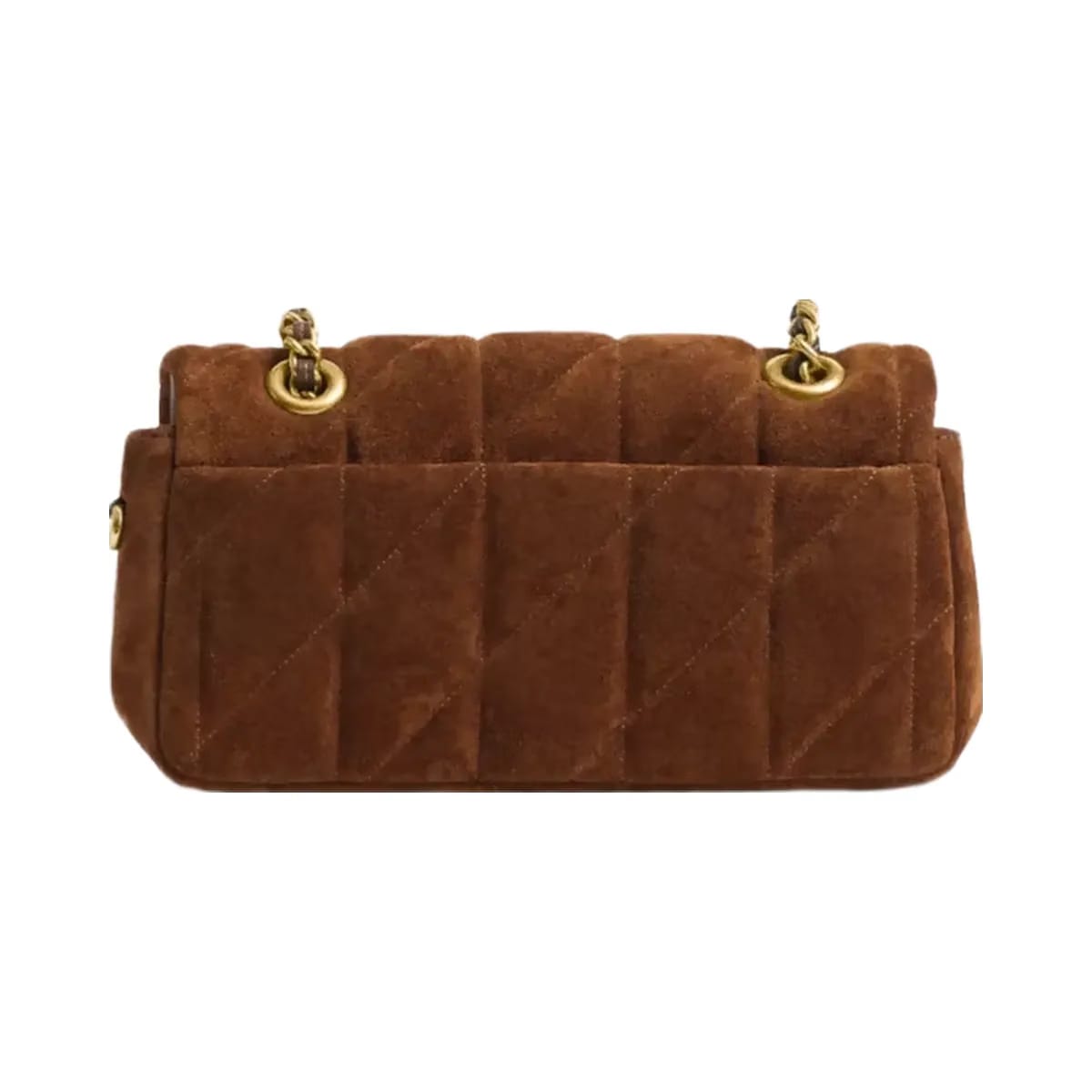 Coach Tabby Shoulder Bag 20 With Quilting Suede-Brass-Warm Brown