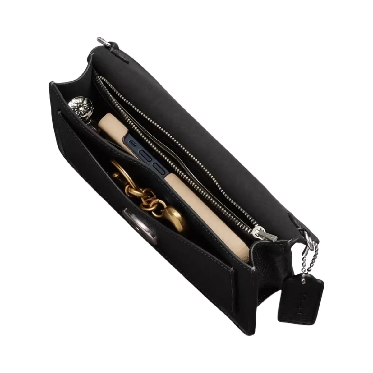 Coach Tabby Chain Clutch in Silver Black