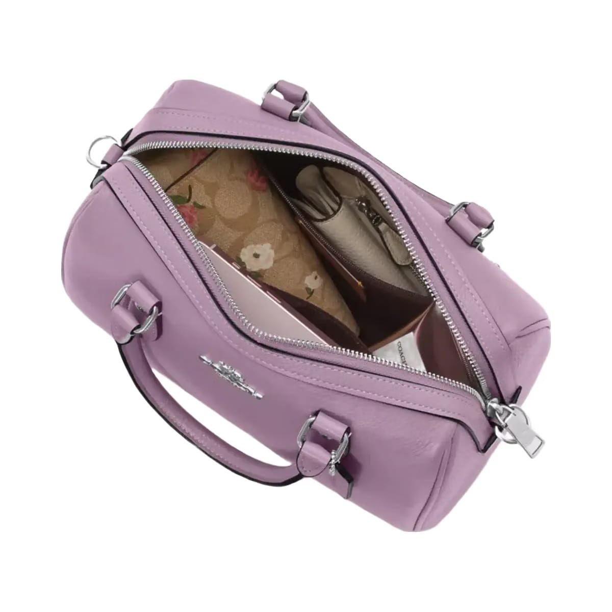 Coach Rowan Satchel Bag in Silver Jasmine