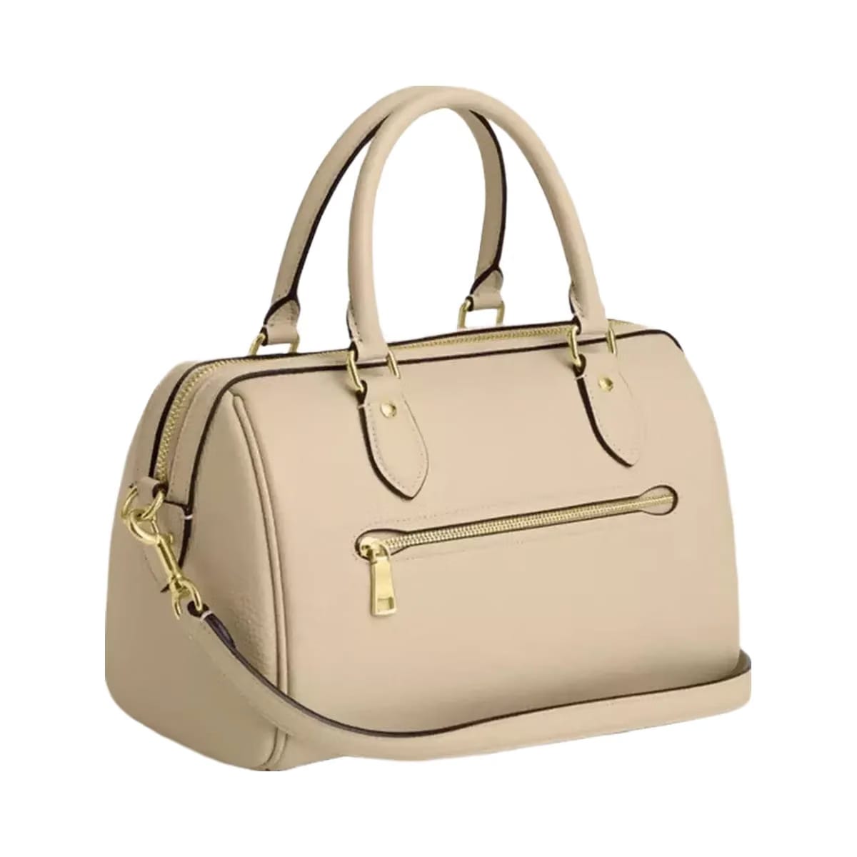 Coach Rowan Satchel Bag in Gold Ivory