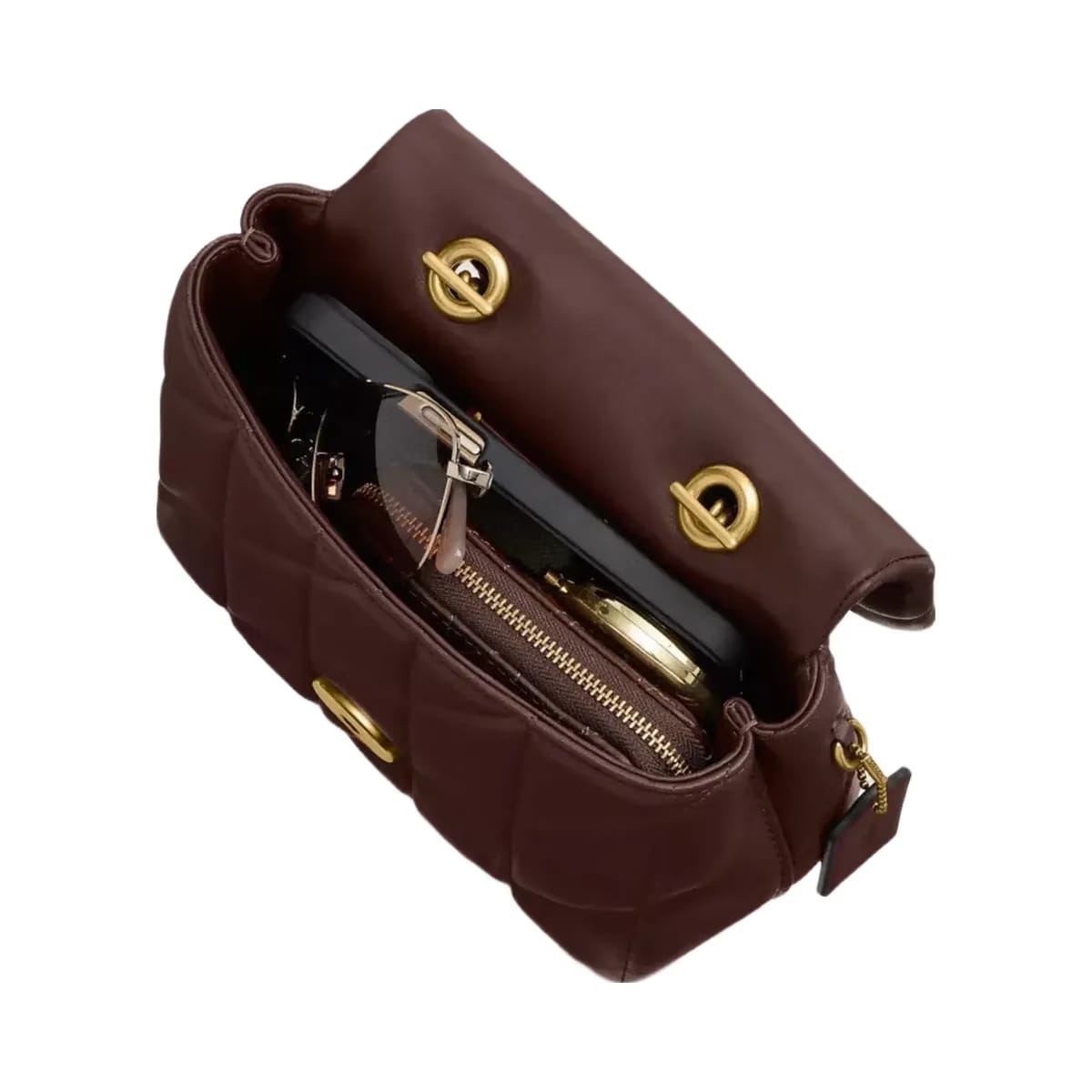 Coach Tabby Top Handle Bag With Quilting in Brass Maple