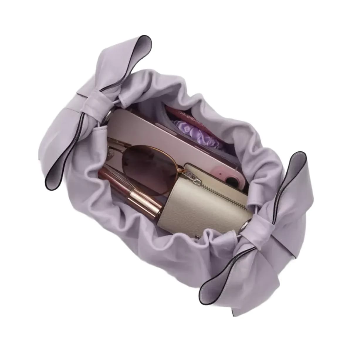 Coach Faye Shoulder Bag With Bows in Silver Light Amethyst