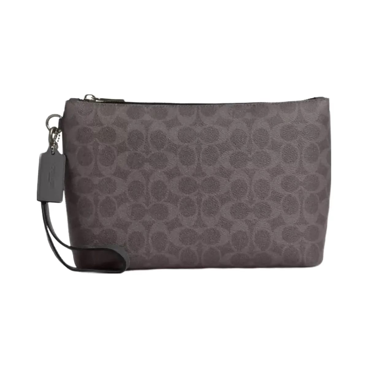 Coach Pouch In Signature Canvas in Gunmetal Grey Charcoal